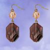 PURPLE AND PINK GLASS BEAD EARRINGS - Image 3