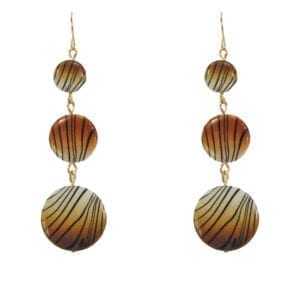earrings with tiger-print pendants