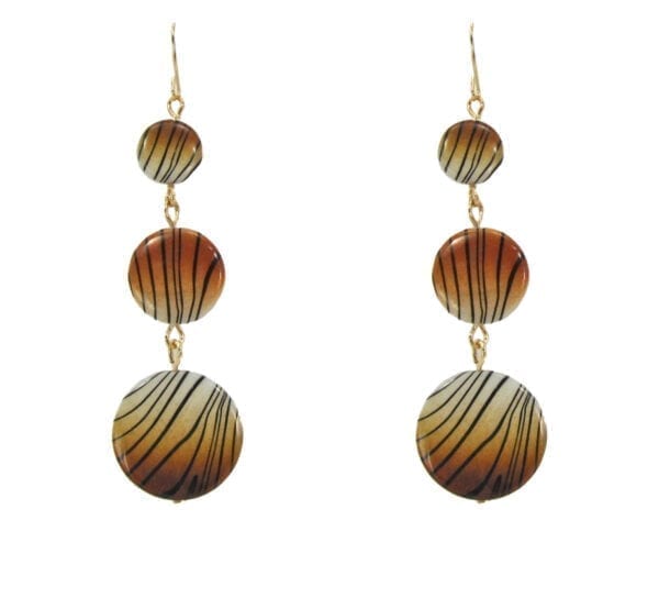 earrings with tiger-print pendants