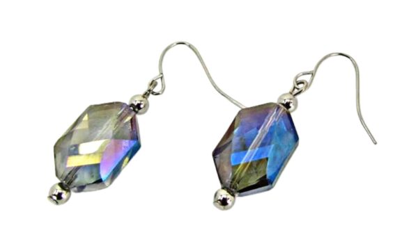 BLUE GLASS BEAD EARRINGS - Image 2