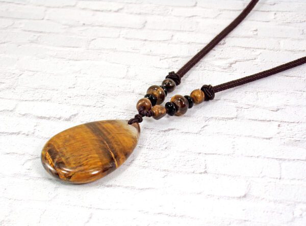 TIGER EYE TEARDROP STONE PENDANT - Image 2