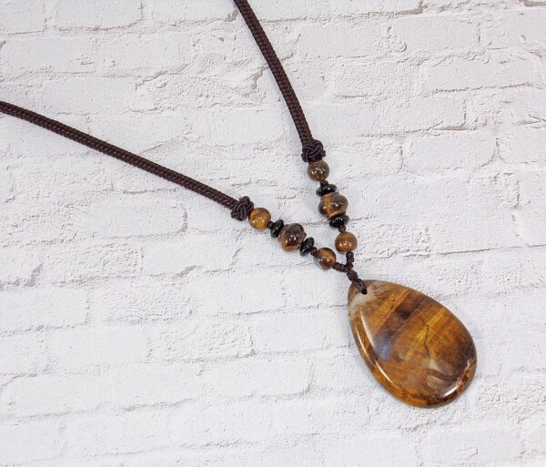 TIGER EYE TEARDROP STONE PENDANT - Image 7