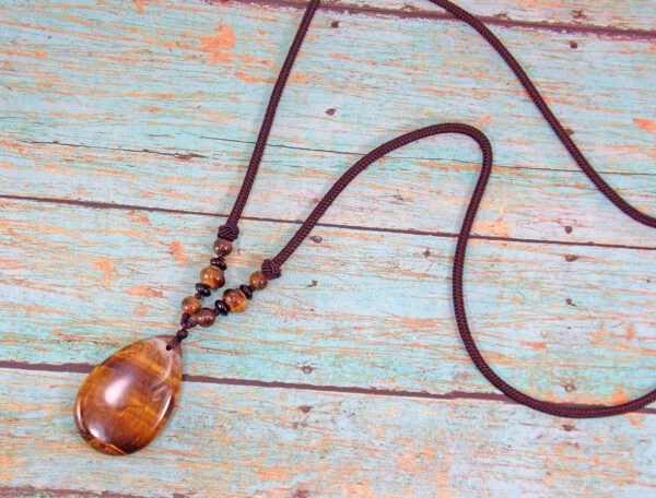 TIGER EYE TEARDROP STONE PENDANT - Image 3