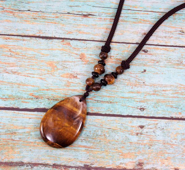 TIGER EYE TEARDROP STONE PENDANT - Image 8