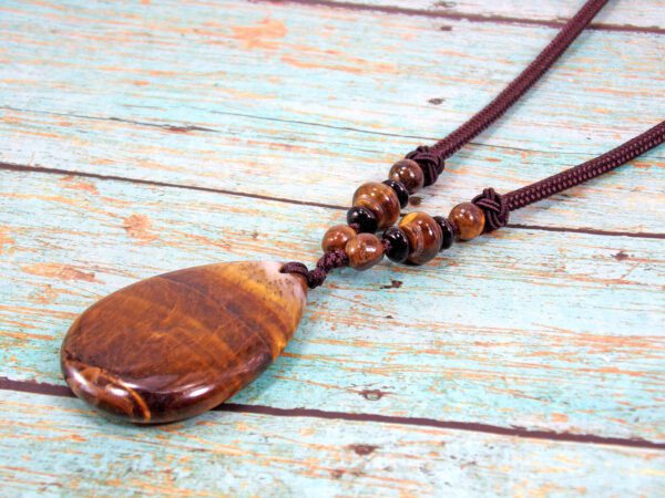 TIGER EYE TEARDROP STONE PENDANT - Image 4