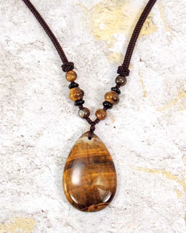 TIGER EYE TEARDROP STONE PENDANT - Image 5