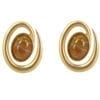 earrings with banded brown stone design