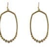 golden earrings with rows of small beads