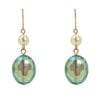 earrings with blue crystal and pearl