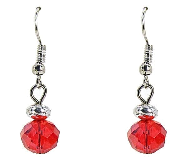earrings with red crystals