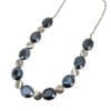necklace with dark crystals and metallic beads
