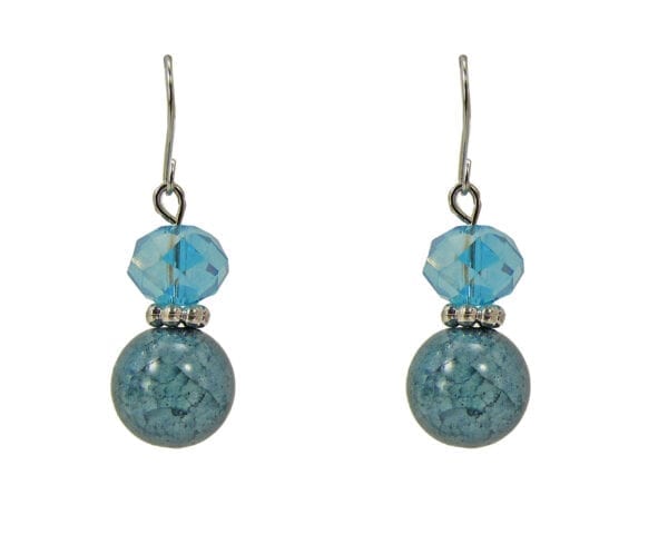 earrings with blue stones and crystals