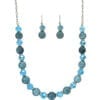 necklace with blue stones and crystals