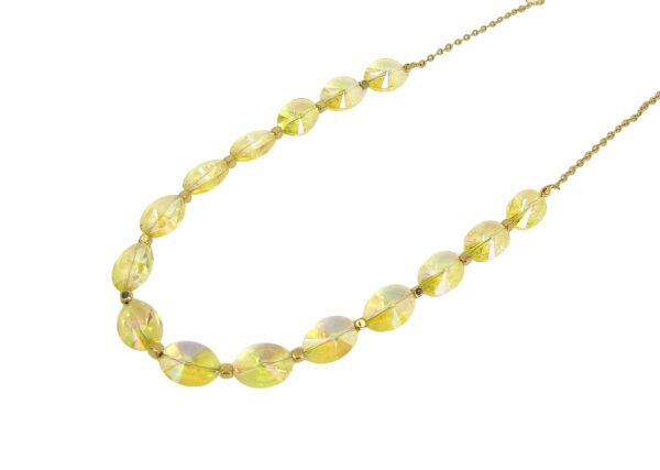 Yellow Glass Beaded Necklace on a white background