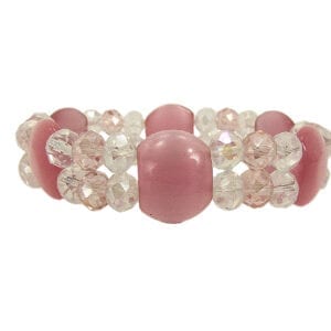 bracelet with pink stones and crystals
