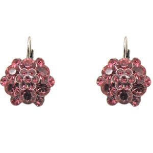 earrings with red gems arranged in florets