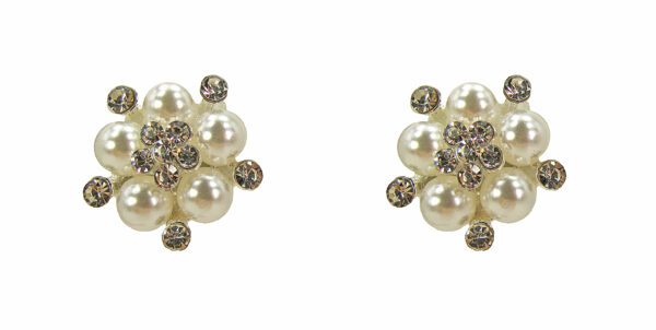 pearl earrings arranged in florets