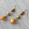 TRIPLE WOOD BEAD EARRINGS - Image 2