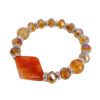 ORANGE GLASS AND STONE BEADED BRACELET - Image 11
