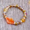 ORANGE GLASS AND STONE BEADED BRACELET - Image 8