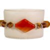 ORANGE GLASS AND STONE BEADED BRACELET - Image 2