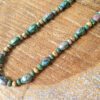 GREEN STONE & WOOD BEADED NECKLACE - Image 2