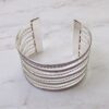 WIDE SILVER STATEMENT CUFF BRACELET - Image 3