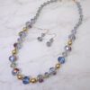 GREEN GLASS BEADED NECKLACE & EARRINGS SET - Image 5