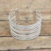 WIDE SILVER STATEMENT CUFF BRACELET - Image 9
