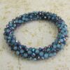 TURQUOISE & BLUE GLASS BEADED STRETCH BRACELET - Image 4
