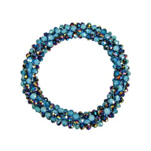 Turquoise and Blue Glass Rope Bracelet