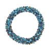 Turquoise and Blue Grass Beaded Stretch Bracelet