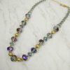 GREEN GLASS BEADED NECKLACE & EARRINGS SET - Image 2
