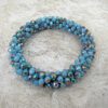 TURQUOISE & BLUE GLASS BEADED STRETCH BRACELET - Image 7
