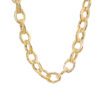 A gold link necklace chunky piece of jewelry