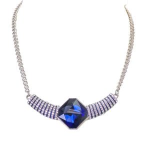 Blue And Clear Crystal Necklace