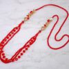 RED & TOPAZ ALL GLASS BEADED NECKLACE - Image 2