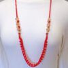 RED & TOPAZ ALL GLASS BEADED NECKLACE - Image 4