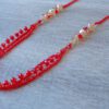 RED & TOPAZ ALL GLASS BEADED NECKLACE - Image 5