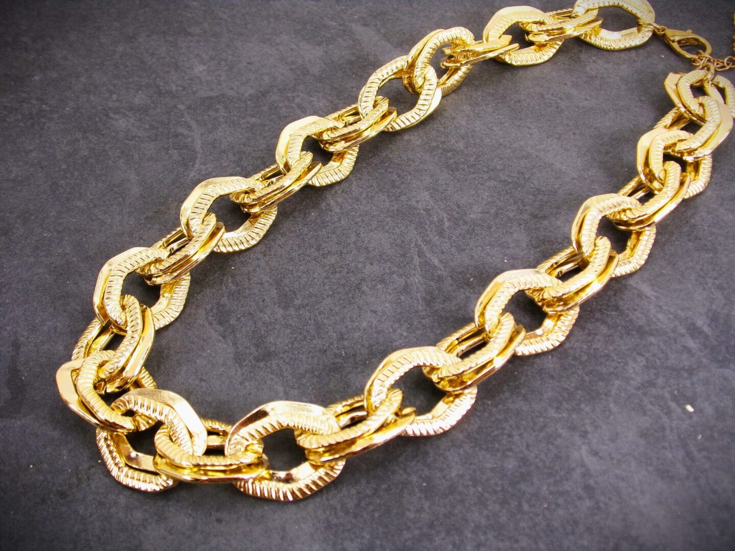 Gold Link Statement Necklace - Image 3