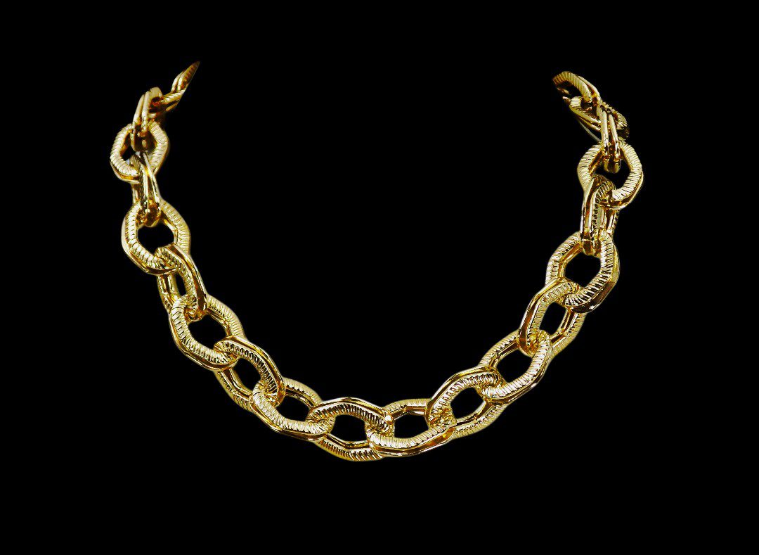 Gold Link Statement Necklace - Image 2