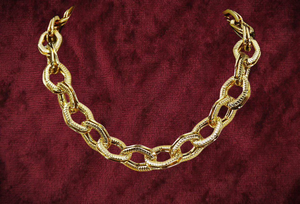 Gold Link Statement Necklace - Image 9