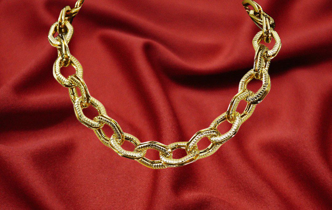 Gold Link Statement Necklace - Image 5
