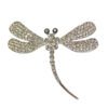 Sparkling Dragonfly White and Black Crystal Pin