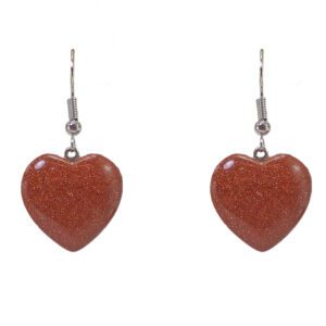 Sandstone Heart Shaped Earrings With Hooks
