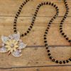 SPARKLING CRYSTAL FLOWER PENDANT NECKLACE - Image 4