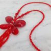 RED GLASS BUTTERFLY PENDANT WITH TASSEL - Image 5