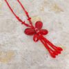 RED GLASS BUTTERFLY PENDANT WITH TASSEL - Image 6