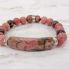 PINK HEART CHARM BRACELET IN RHODONITE STONES - Image 4