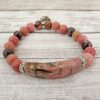 PINK HEART CHARM BRACELET IN RHODONITE STONES - Image 7